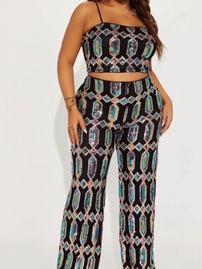 NWT Fashion Nova Just Your Fairytale Sequin Pant Set